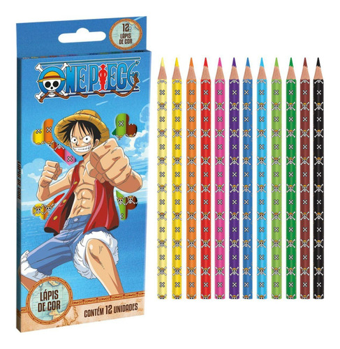 Lapis De Cor One Piece - 12 Cores - Tris