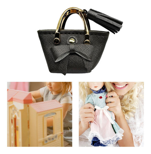 2 Muñecas A Escala 1/6, Bolso Para Muñeca, Vestido Negro
