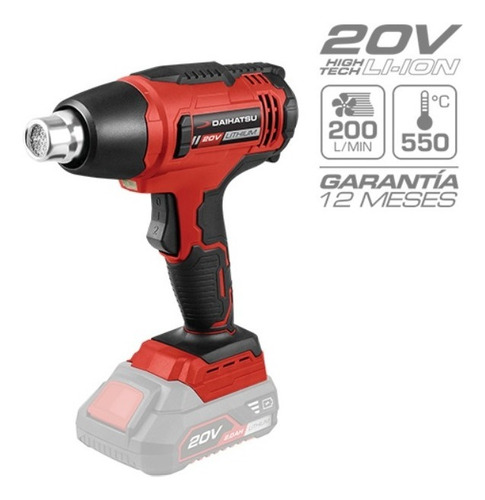 Imagen 2 de 4 de Pistola De Calor Inalámbrica 20v 550° Daihatsu + Accesorios