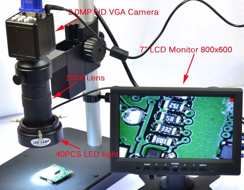 Microscópio 100x 900tv Com Base Manutenção De Celular