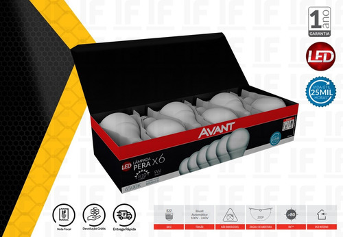 Imagem 3 de 7 de Kit 6 Lâmpada Led 9w Bulbo Soquete E27 Bivolt Casa Comércio