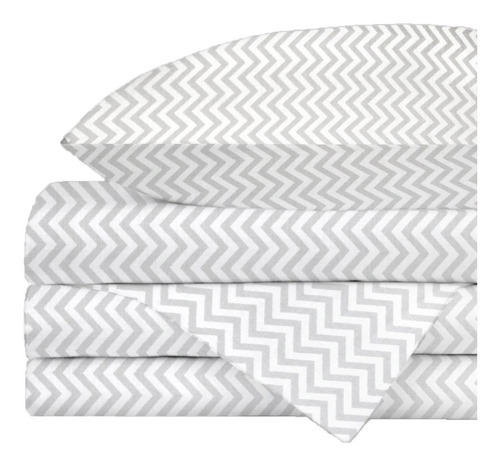 Nap Juego Sábanas Colecho Bebé 100% Algodón 3pz Chevron Gris Diseño De La Tela Zig-zag