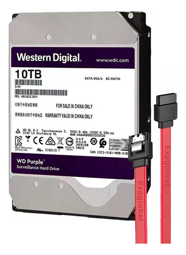 10tb Disco Duro Interno Western Digital Purple 3.5 7200