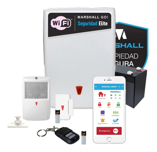 Kit Alarma Inalámbrica Casa Marshall Go Wifi Departamento