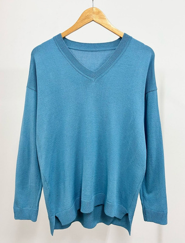 Sweater Escote V Largo Basico - Talle M A Xl