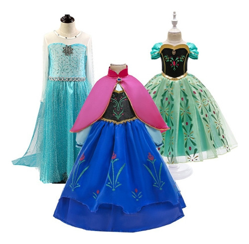 Vestido De Hada Frozen Anna Elsa Disfraz Princesa Cosplay