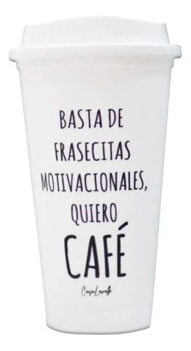 Vaso Con Tapa Para Beber Quiero Cafe Reutilizable 470ml X2 U