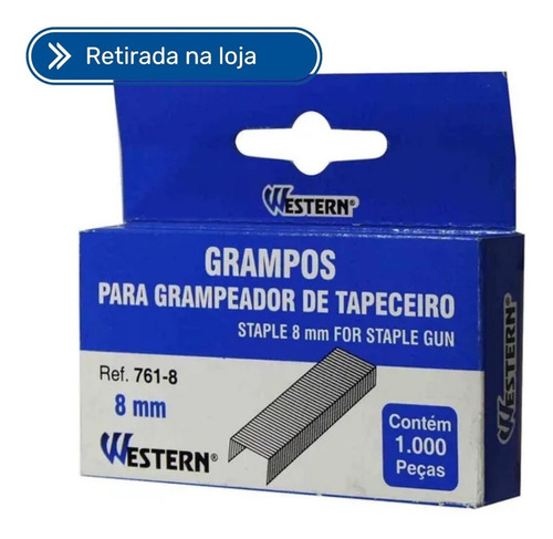 Imagem 1 de 2 de Grampo Grampeador De Tapeceiro 8mm Western 761-8