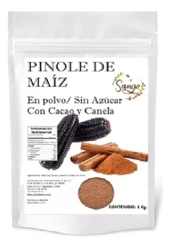 1 Kilo De Pinole Con Cacao Y Canela (sin Azúcar)