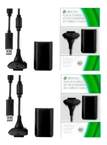 Kit 2 Baterias Carregador Controle Xbox 360 Slim1 2.000mah