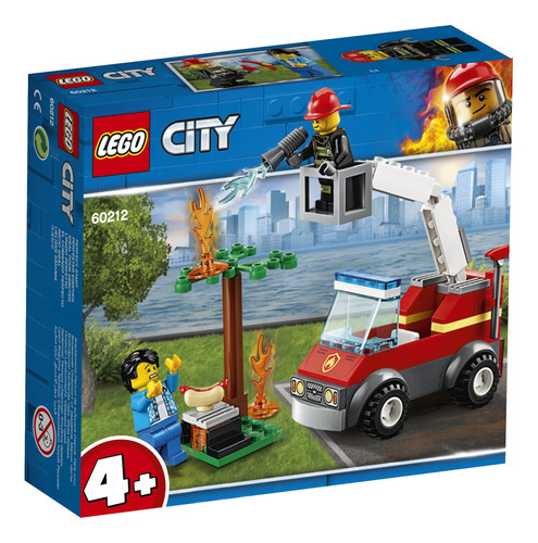 Lego City Fire Barbecue Burn Out Truck Juguete, 2 Minifigura
