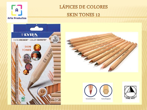 Imagen 2 de 2 de Lápices De Colores Tonos De Piel Skin Tones Lyra 12