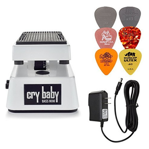 Dunlop Cbm105q Cry Baby Mini Bass Wah Pedal Bundle W/9 v F.