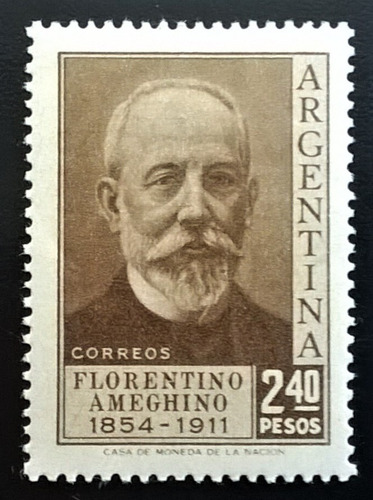 Argentina, Sello Gj 1049 Fl. Ameghino 2p40 1956 Mint L13955