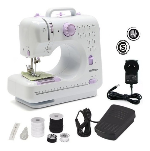 Máquina De Coser Recta Femmto Hlt12 Portable Blanca 220v