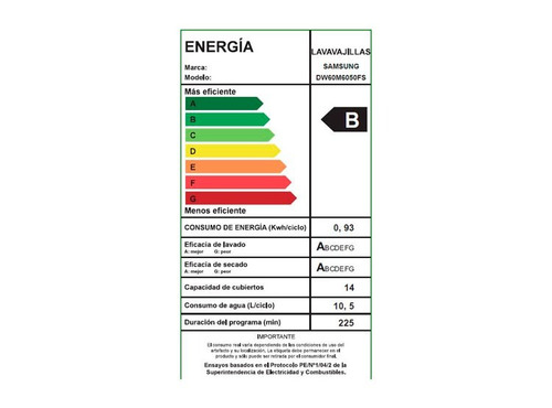 Lavavajillas Samsung Dw60m6050fs 14 Cubiertos