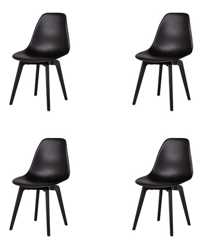 Imagen 1 de 5 de Silla Eames Para Comedor, Polipropileno Resistente, Set De 4
