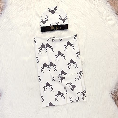 Imsmart Soft Newborn Baby Deer Print Manta Ropa De Cama Mant