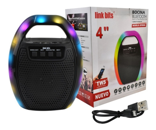 Bocina Radio Bluetooth 4 PuLG Luces Colores Sa415t - T3176
