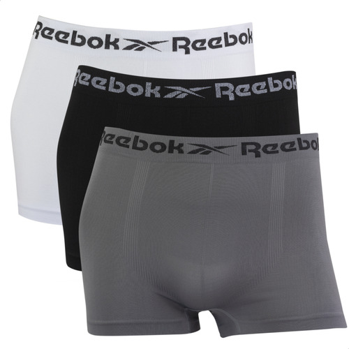 Kit 3 Cueca Boxer Masculina Reebok Premium Sem Costura Lisa