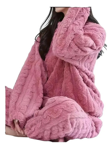 Pijama Conjunto Pijama Forro Polar Mujer + Pantuflas