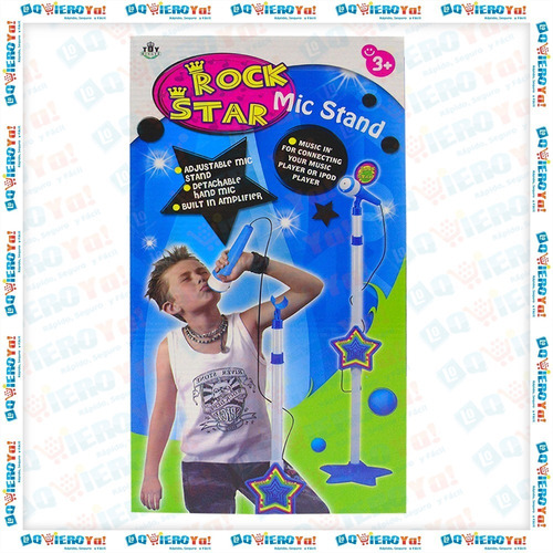 Imagen 8 de 9 de Micrófono Infantil Azul Para Nene + Karaoke + Plug Mp3