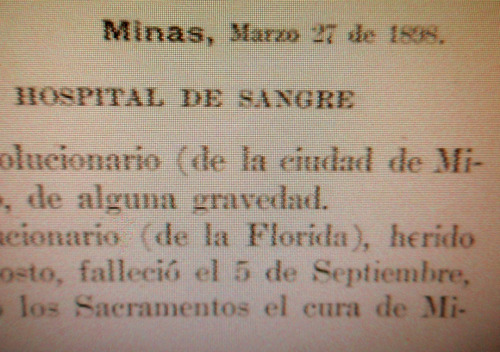 Lista Heridos Revolucion 1897 Asistidos En Hospital De Minas