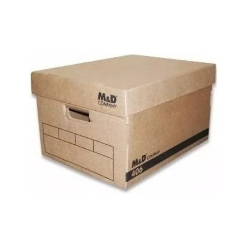 Caja Archivo Reforzada Cartón C/tapa M&d 406. Pack X 5 U