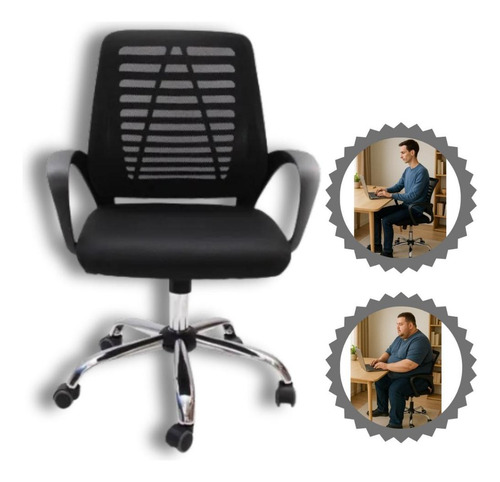 Cadeira De Escritório Mesh Giratória - Ergonômica