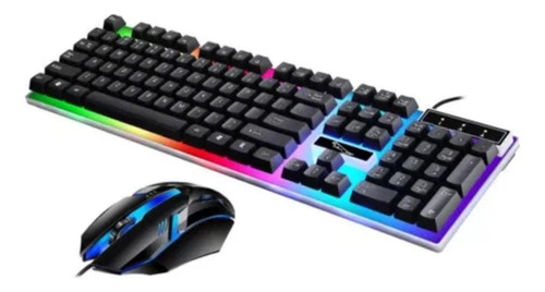 Set Teclado Y Mouse Con Luces Rgb Y Alámbrico Usb