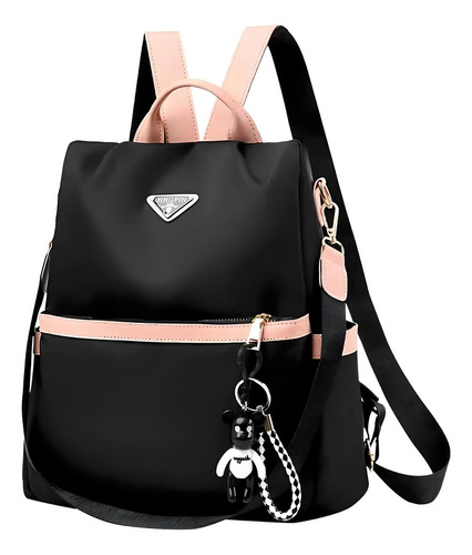 Go-done - Bolso De Dama Acabado De Los Herrajes Negro Y Rosa Color Negro Correa De Hombro Rosa Diseño De La Tela Liso
