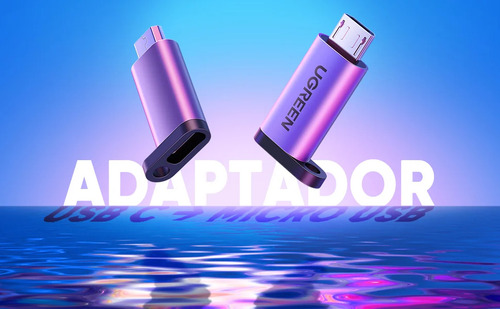 Adaptador UGREEN USB-C 3.1 a Micro USB Carga Rápida FPC/QC2.0 Sincronización de Datos Velocidad de Transferencia de hasta 480Mbps Incluye Cordón Caja de Aluminio Múltiples Protecciones
