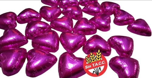 50 Bombones Corazon 7gr Macizos (ideal Souvenirs) Sin Tacc