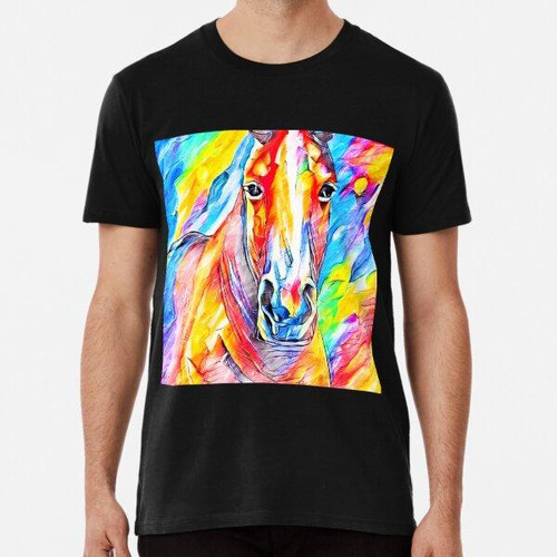 Remera Horse Abstract Close Up Portrait  Colorful Warm Past