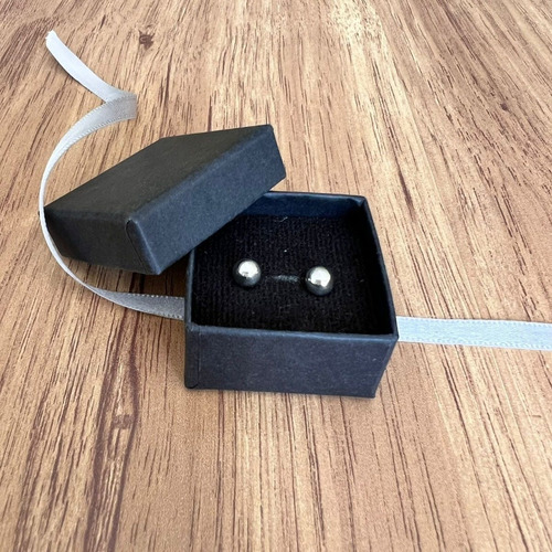 Imagen 7 de 10 de Arete Broquel Bola 6 Mm De Plata .925 Agálea Joyería
