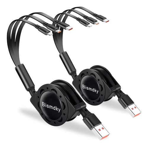 Yifchoti 2 Pack 3 En 1 Cable De Cargador Retráctil Usb Múlti