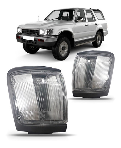 Pisca Seta Hilux Sw4 1992 93 94 95 1996 Cristal Aro Cinza.