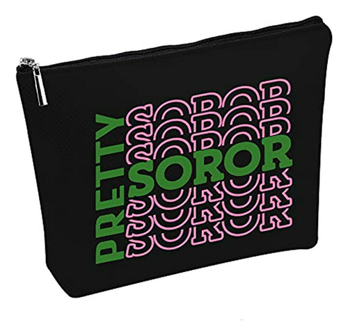 Neceser - Pink And Green Sorority Gift Make Up Bag Graduatio