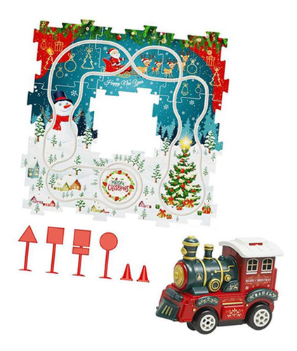 Juego De Rompecabezas De Tren Navideño Con Vías, 15 Piezas