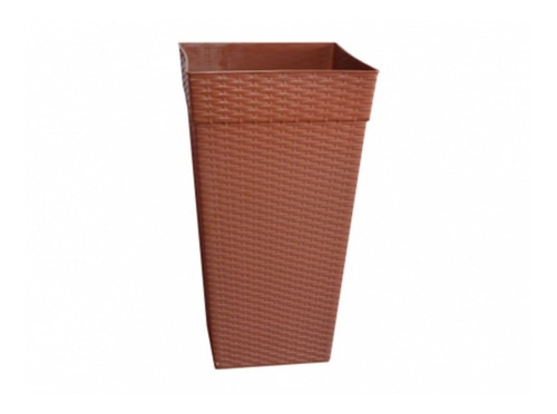 Maceta Columna Imitacion Rattan 17 Lts Terracota