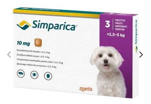 Tableta Antipulgas Y Garrapatas Simparica 2,5 A 5 Kg X1 Comp
