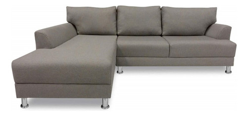 Sofa Modular Conrad Izquierdo Tela Gris Y Cafe