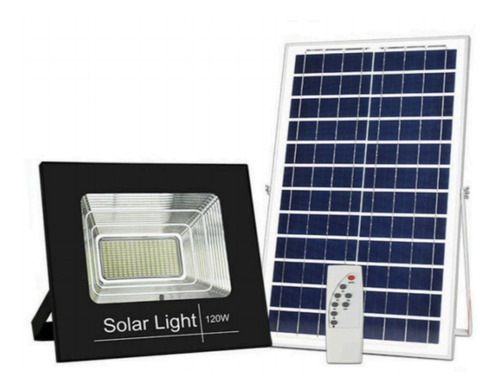 Reflector Led 120w Panel Solar Exterior Seguridad Ahorro