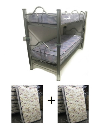 Cama Superpuesta Caño 3  + 2 Colchones 20cm Matelase Kromo-s