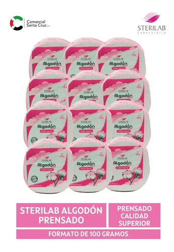 Sterilab Algodón Pima Peruano Prensado 100 Gramos X12un Csc