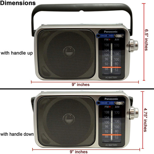 Panasonic Radio Portátil Am / Fm Con Gran Recepción, Indicad