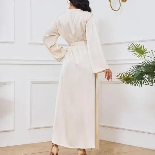 C Moda Mujer Ropa Árabe Casual Estampada Cuello En V L 7003