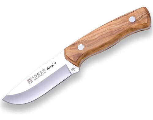 Cuchillo De Caza, Hoja De 3.54 In/mango De Olivo/con Funda