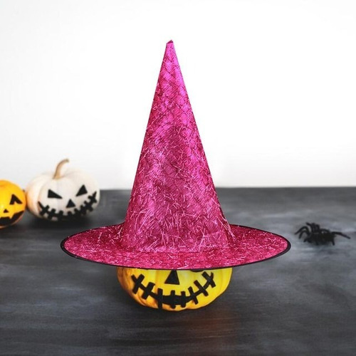 Sombrero Bruja Con Pelito Brilloso X 3 - Halloween Cotillon