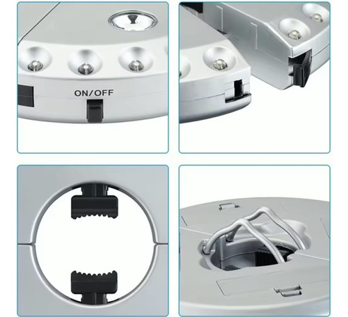 Lámpara Luz Led Sombrilla P/mesa Jardín Patio Plateado Lampara